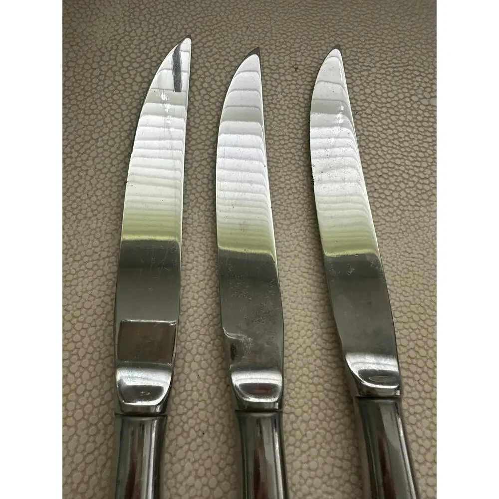 Set of 3 Serrated Korea Steak Knives Stainless 9 1/8